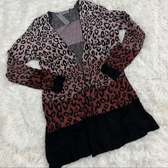 Joseph A Animal Print Woman’s Open Front Cardigan Size MP NWT - Picture 3 of 12